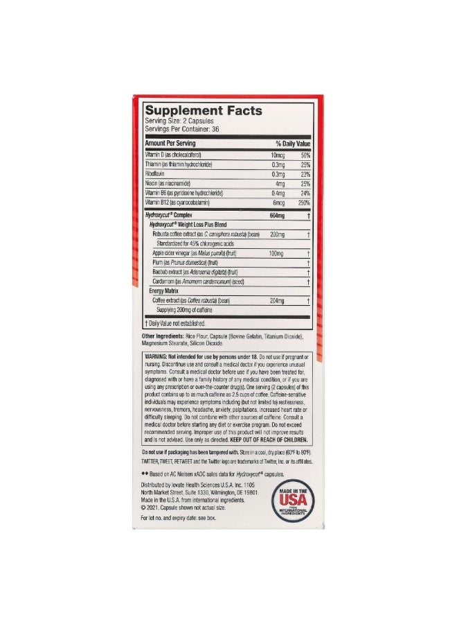 Hydroxycut Original 72 Capsules – Caffeine & Green Coffee Extract Supplement – Energy & Metabolism Support Formula - Image 5